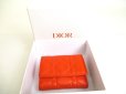 Photo12: Christian Dior Cannage Orange Leather Lady Dior Trifold Wallet #a258