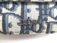 Photo10: Christian Dior Navy Blue Canvas Leather Lady Dior Trifold Wallet #a259