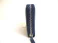 Photo4: BVLGARI BVLGARIBVLGARI Navy Blue Leather Round Zip Long Wallet #a260