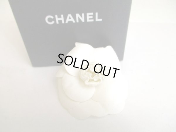 Photo1: CHANEL Camelia White Canvas Corsage Brooch #a261