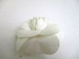 Photo5: CHANEL Camelia White Canvas Corsage Brooch #a261