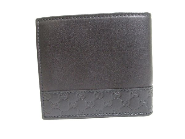 Photo2: GUCCI GG Guccissima Black Signature Leather Bifold Wallet #a265