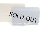 BVLGARI BVLGARI Navy Blue Leather Coin Purse #a266