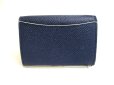 Photo2: BVLGARI BVLGARI Navy Blue Leather Coin Purse #a266 (2)