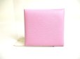 Photo2: HERMES Rose Sakura Veau Epson Leather Coin Purse Bastia #a269 (2)