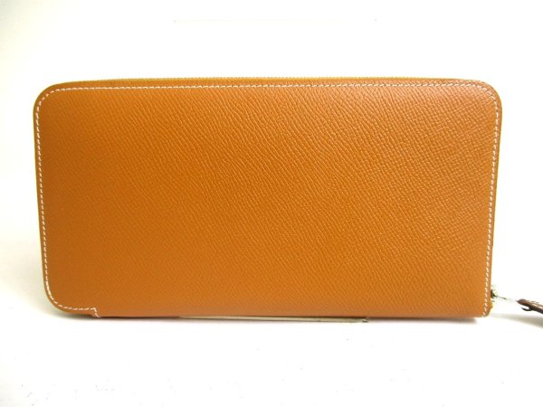 Photo2: HERMES Fauve Veau Epson SILK'IN LINE Round Zip Wallet Azap Long #a270