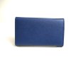 Photo2: PRADA Blue Saffiano Metal Leather 6 Pics Key Chain #a274 (2)