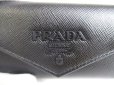 Photo10: PRADA Black Saffiano Shine Leather 4 Pics Key Chain #a276