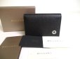 Photo1: BVLGARI Black Grain Calf Leather Business Card Case Card Holder #a279 (1)