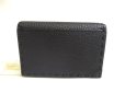 Photo2: FENDI Black Leather Silver H/W Credit Card Business Card Holder #a281 (2)