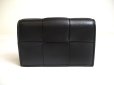 Photo2: BOTTEGA VENETA Intrecciato Cassette Black Leather Business Card Holder #a284 (2)