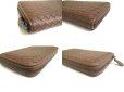 Photo7: BOTTEGA VENETA Intrecciato Brown Leather Round Zip Wallet Purse #a286