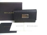 BVLGARI Mirerige Black Leather 6 Pics Key Cases #a288