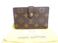 Photo1: LOUIS VUITTON Monogram Brown Leather Bifold Wallet Viennois #a295 (1)