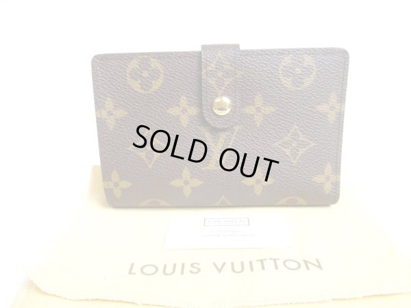 Photo1: LOUIS VUITTON Monogram Brown Leather Bifold Wallet Viennois #a295