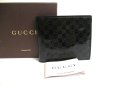 Photo1: GUCCI Micro Guccissima Navy Blue Patent Leather Bifold Bill Wallet #a296 (1)