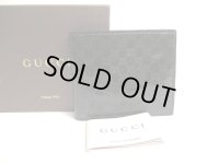 GUCCI Micro Guccissima Navy Blue Patent Leather Bifold Bill Wallet #a296
