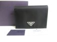 Photo1: PRADA Black Nylon and Leather Bifold Wallet Purse #a297 (1)