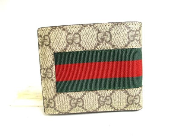 Photo2: GUCCI GG Supreme Leather Bee Motif Bifold Bil Wallet Compact Wallet #a299