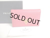 PRADA Pink Saffiano Leather Card Case Card Holder #a302