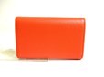 Photo2: PRADA Orange Saffiano Triangle Leather 4 Pics Key Chain #a303 (2)