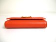 Photo5: PRADA Orange Saffiano Triangle Leather 4 Pics Key Chain #a303