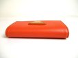 Photo6: PRADA Orange Saffiano Triangle Leather 4 Pics Key Chain #a303