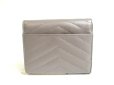 Photo2: Saint Laurent YSL Gray Leather CASSANDRE MATELASSE Trifold Wallet Compact Wallet #a304 (2)