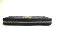 Photo6: GUCCI GG Navy Blue Leather Round Zip Wallet #a306