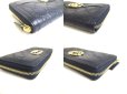 Photo7: GUCCI GG Navy Blue Leather Round Zip Wallet #a306