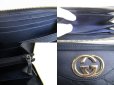 Photo9: GUCCI GG Navy Blue Leather Round Zip Wallet #a306