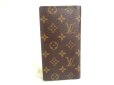 Photo2: LOUIS VUITTON Monogram Brown Leather Flap Checkbook Bill Wallet #a307 (2)