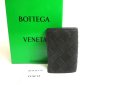 Photo1: BOTTEGA VENETA Intrecciato Black Leather Trifold Wallet Compact Wallet #a308 (1)