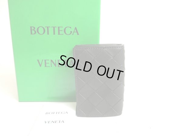 Photo1: BOTTEGA VENETA Intrecciato Black Leather Trifold Wallet Compact Wallet #a308