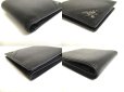 Photo7: PRADA Saffiano Metal Black Leather Bifold Wallet Compact Wallet #a312