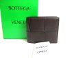 Photo1: BOTTEGA VENETA Dark Brown Leather Cassette Bi-Fold Wallet #a314 (1)