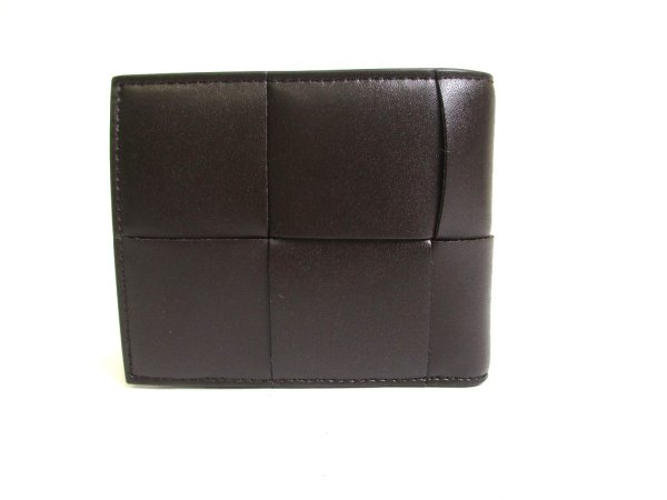 Photo2: BOTTEGA VENETA Dark Brown Leather Cassette Bi-Fold Wallet #a314