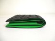 Photo6: BOTTEGA VENETA Intrecciato Black Green Leather Bifold Wallet Compact Wallet #a315