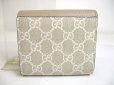 Photo2: GUCCI GG Marmont Beige Leather Bifold Wallet Compact Wallet #a318 (2)