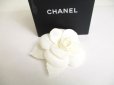 Photo1: CHANEL Camelia White Canvas Corsage Brooch #a320 (1)