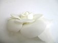 Photo3: CHANEL Camelia White Canvas Corsage Brooch #a320