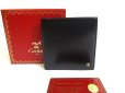 Photo1: Cartier Pasha de Cartier Black Leather Gold H/W Bifold Wallet #a323 (1)