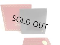 Cartier Pasha de Cartier Black Leather Gold H/W Bifold Wallet #a323