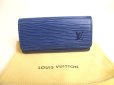 Photo1: LOUIS VUITTON Epi Blue Leather Gold H/W Multicles 4 Key Cases #a324 (1)