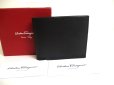 Photo1: Salvatore Ferragamo Black Leather Bifold Wallet Compact Wallet #a330 (1)