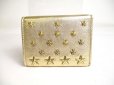 Photo2: Jimmy Choo Stars Gold Leather Trifold Wallet Compact Wallet NEMO #a332 (2)