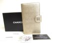 Photo1: CHANEL New Travel Gold Canvas Leather Flap Long Wallet #a333 (1)