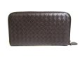 Photo2: BOTTEGA VENETA Intrecciato Dark Brown Leather Round Zip Wallet #a337 (2)