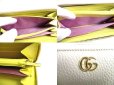 Photo9: GUCCI Double G Beige Light Yellow Leather Round Zip Wallet #a338