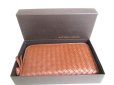 Photo12: BOTTEGA VENETA Intrecciato Brown Leather Round Zip Wallet Purse #a339